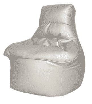 פוף כורסה דמוי עור צבע כסף