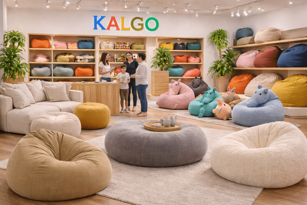 חנות פופים KALGO עם פופים מעוצבים לבית ולילדים במגוון צבעים וגדלים